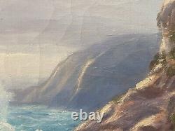 RARE Antique Early California Plein Air Seascape Oil Painting, SOWERSBY'30s