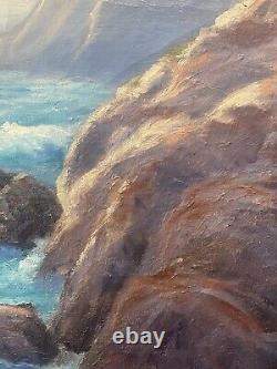 RARE Antique Early California Plein Air Seascape Oil Painting, SOWERSBY'30s