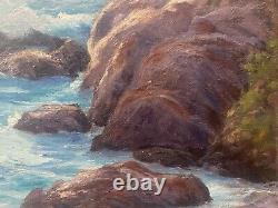 RARE Antique Early California Plein Air Seascape Oil Painting, SOWERSBY'30s