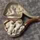 RARE Large Antique WDC Meerschaum Pipe with2 Hand Carved Horses & Original Case