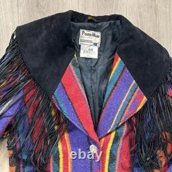 RARE True Vintage 70's Pioneer Wear Wool Leather Fringe Western Jacket Coat