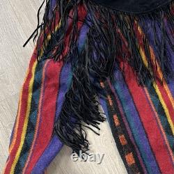 RARE True Vintage 70's Pioneer Wear Wool Leather Fringe Western Jacket Coat