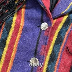 RARE True Vintage 70's Pioneer Wear Wool Leather Fringe Western Jacket Coat