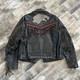 RARE True Vintage Studded Eagle Western Biker Fringe Leather Jacket Size Large