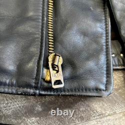 RARE True Vintage Studded Eagle Western Biker Fringe Leather Jacket Size Large