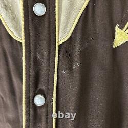 RAREVintage 50's California Ranchwear Western Shirt Sz 15 1/2 Brown Gabardine