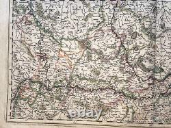 RHINE RIVER c. 1680 FREDERIK DE WIT LARGE ANTIQUE MAP 17TH CENTURY
