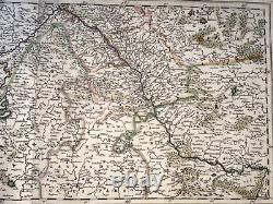 RHINE RIVER c. 1680 FREDERIK DE WIT LARGE ANTIQUE MAP 17TH CENTURY