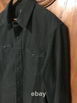 Ralph Lauren RRL Shirt Western Long Sleeve Denim Mens Shirt Size Large