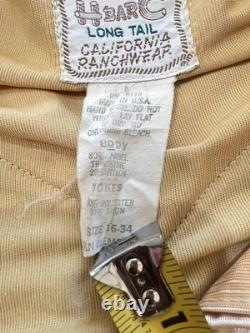 Rare 1950s H Bar C California Ranchwear Bright Gold Red Western Shirt Large