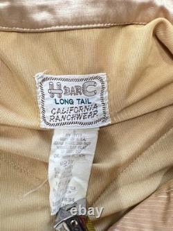 Rare 1950s H Bar C California Ranchwear Bright Gold Red Western Shirt Large