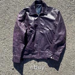 Rare 1970s Distressed Varsity Western Leather Jacket