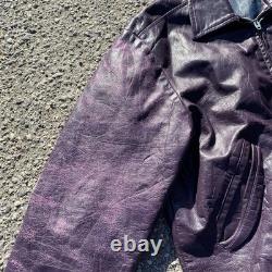 Rare 1970s Distressed Varsity Western Leather Jacket