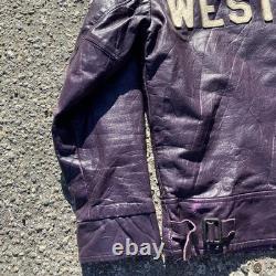 Rare 1970s Distressed Varsity Western Leather Jacket