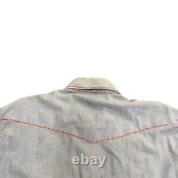 Rare 60s 70's Workwear Western Nature Pearl Snap Embroidered Custom Shirt Sz L