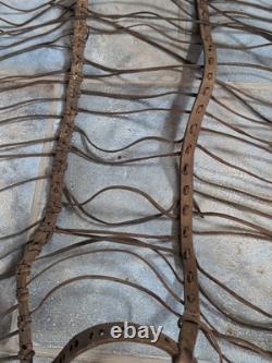 Rare Antique Vtg Fringed Leather Horse Shoo Fly Blanket Equestrian Western Decor