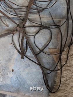 Rare Antique Vtg Fringed Leather Horse Shoo Fly Blanket Equestrian Western Decor