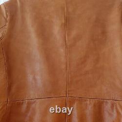 Rare Caramel Colored Compagnie International Express Vintage Leather Trench Coat