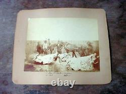 Rare Circa 1878 Large Albumen Photo / Butcher at Red Cloud Indian Agency