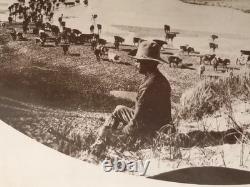 Rare! F. M. STEELE PHOTOGRAPH c1895 COWBOY CATTLE RANCH CIMARRON RIVER KANSAS