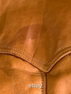 Rare Vintage 70s SCHOTT 3-Pocket Leather Western Cowboy Boho Vest Size L USA