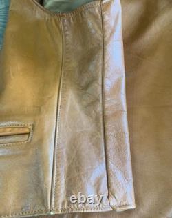 Rare Vintage 70s SCHOTT 3-Pocket Leather Western Cowboy Boho Vest Size L USA