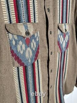 Rare Vintage Double RRL limited Western Navajo rug style shirt Size L $1250