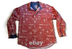 Rare Vintage Italian Sixty Jeans Western Shirt Large