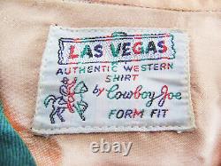 Rare Vintage Las Vegas Cowboy Joe Fringe Embroidered Western Shirt Size L