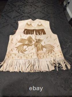 Rare Vintage Western Rooster Sued Vest