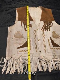 Rare Vintage Western Rooster Sued Vest