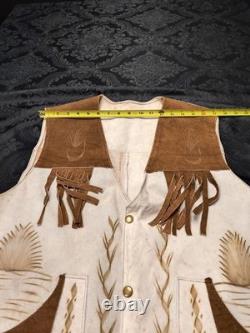 Rare Vintage Western Rooster Sued Vest