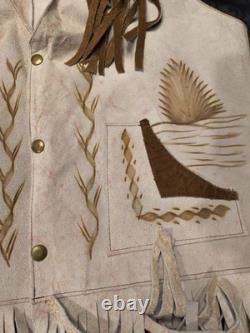 Rare Vintage Western Rooster Sued Vest
