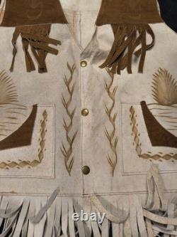Rare Vintage Western Rooster Sued Vest