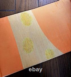 Rare antique Taisho modern, large embroidered Western flowers with gold