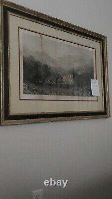 Rare large engraving Albert Bierstadt The Rocky Mountains 1863, antique