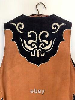 Rare vintage western wear rodeo women's leather vest belt Large 1950's/60's