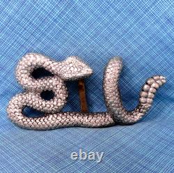 Rattlesnake Belt Buckle Large 3D Cowboy Biker Vaquero Signed Hartnell. NOX020. A