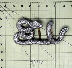 Rattlesnake Belt Buckle Large 3D Cowboy Biker Vaquero Signed Hartnell. NOX020. A