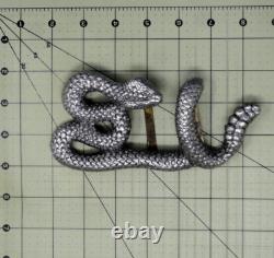 Rattlesnake Belt Buckle Large 3D Cowboy Biker Vaquero Signed Hartnell. NOX020. A