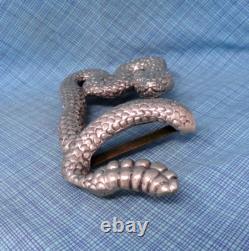 Rattlesnake Belt Buckle Large 3D Cowboy Biker Vaquero Signed Hartnell. NOX020. A