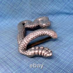 Rattlesnake Belt Buckle Large 3D Cowboy Biker Vaquero Signed Hartnell. NOX020. A