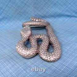 Rattlesnake Belt Buckle Large 3D Cowboy Biker Vaquero Signed Hartnell. NOX020. A