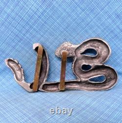 Rattlesnake Belt Buckle Large 3D Cowboy Biker Vaquero Signed Hartnell. NOX020. A