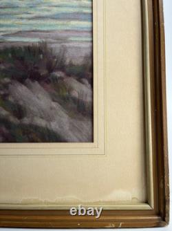 Raymond Nott California Coastline Vintage Moonlight Listed Antique Painting