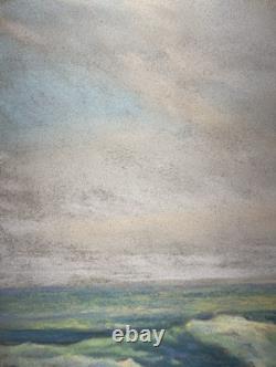 Raymond Nott California Coastline Vintage Moonlight Listed Antique Painting