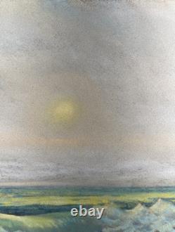 Raymond Nott California Coastline Vintage Moonlight Listed Antique Painting