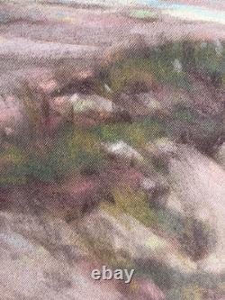 Raymond Nott California Coastline Vintage Moonlight Listed Antique Painting