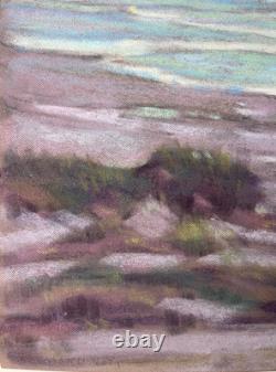 Raymond Nott California Coastline Vintage Moonlight Listed Antique Painting