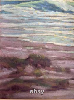 Raymond Nott California Coastline Vintage Moonlight Listed Antique Painting